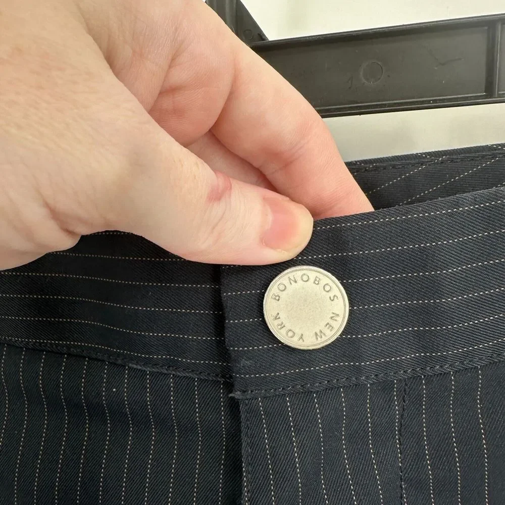 Bonobos Dress Pants Mens 36/30 Blue Striped Golf Performance Preppy Athleisure‎